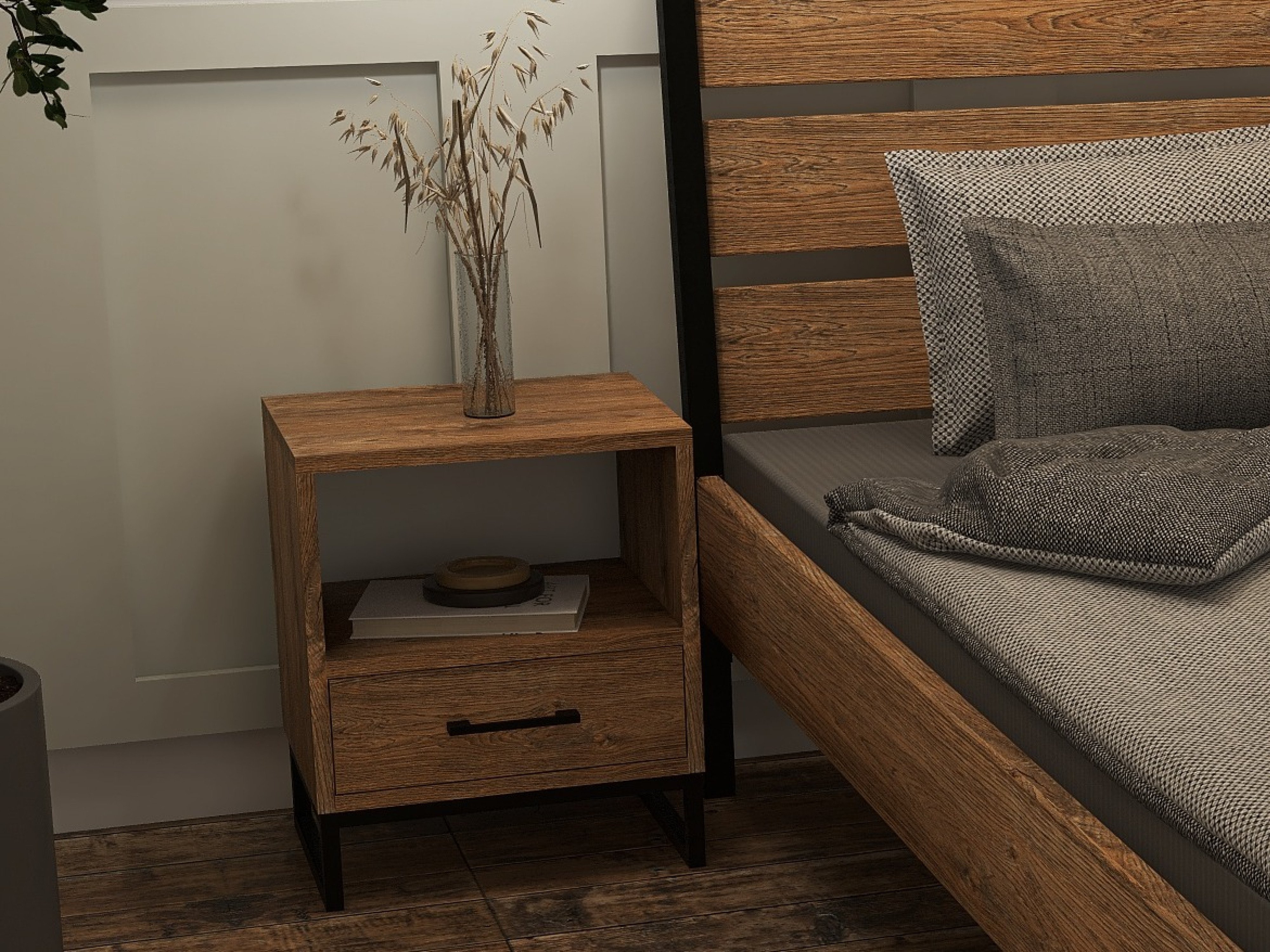 Szafka nocna w odcieniu rustic