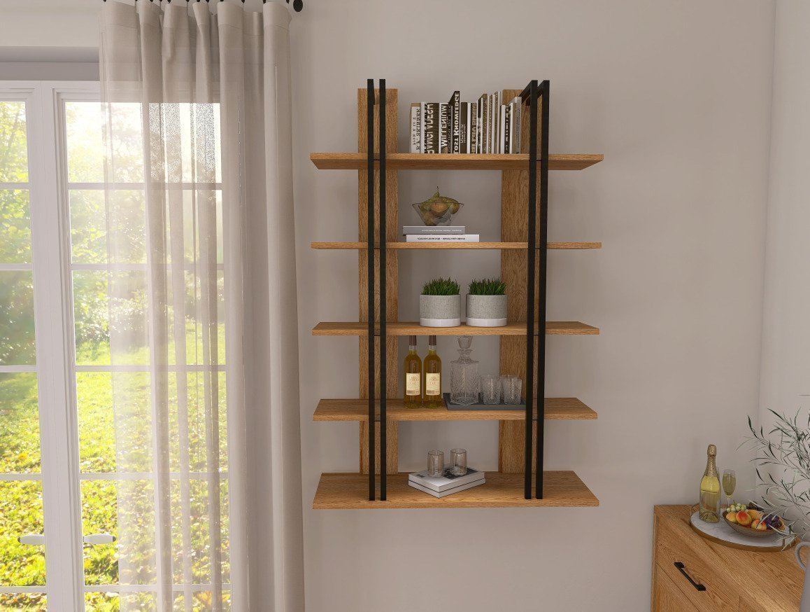 Dębowa szafka nocna na stalowej konstrukcji