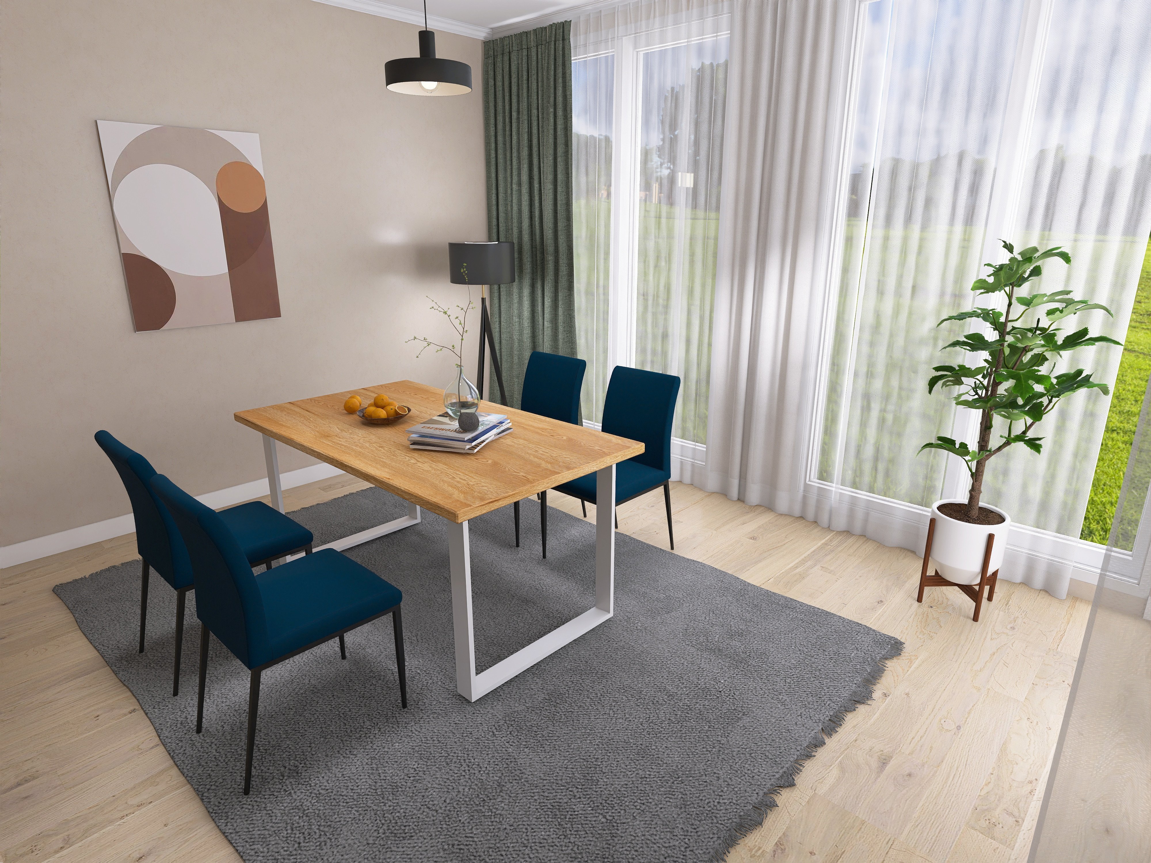 Biały stół industrialny