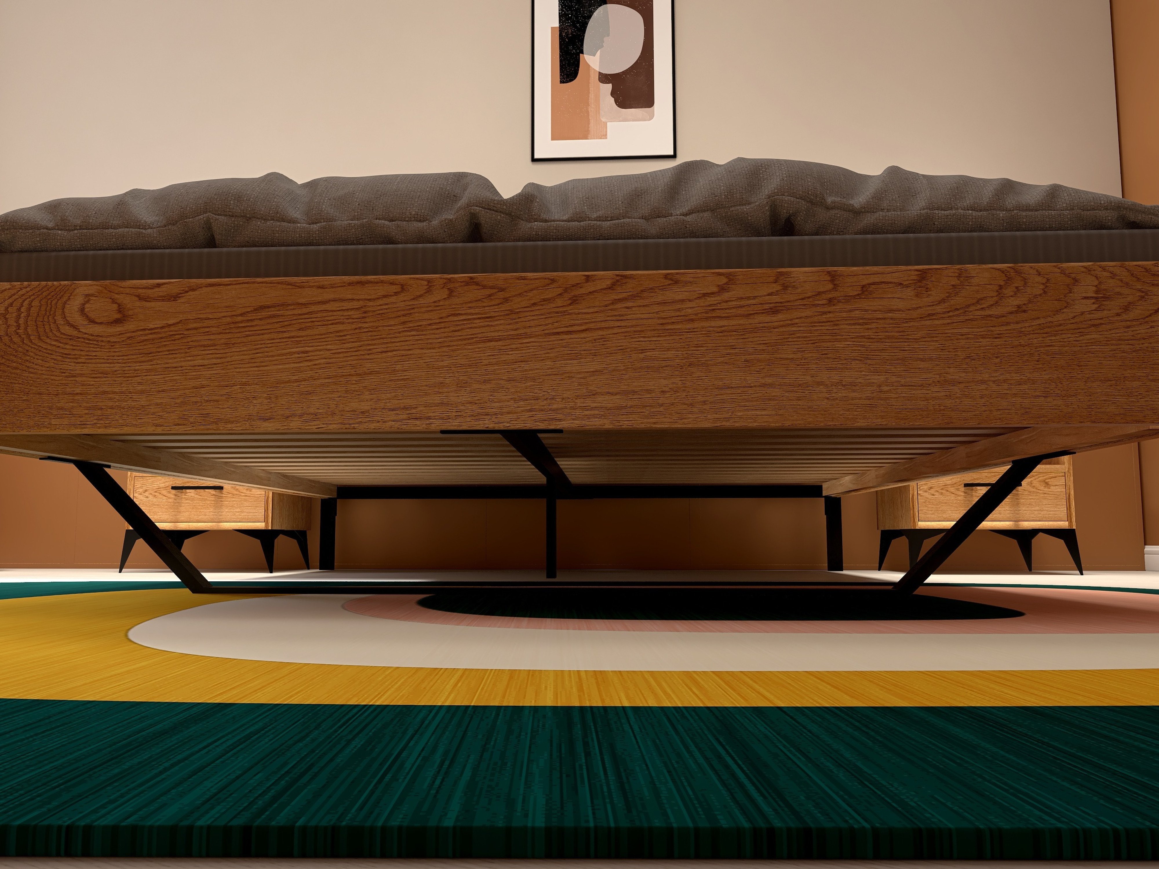 Łóżko drewniane loft