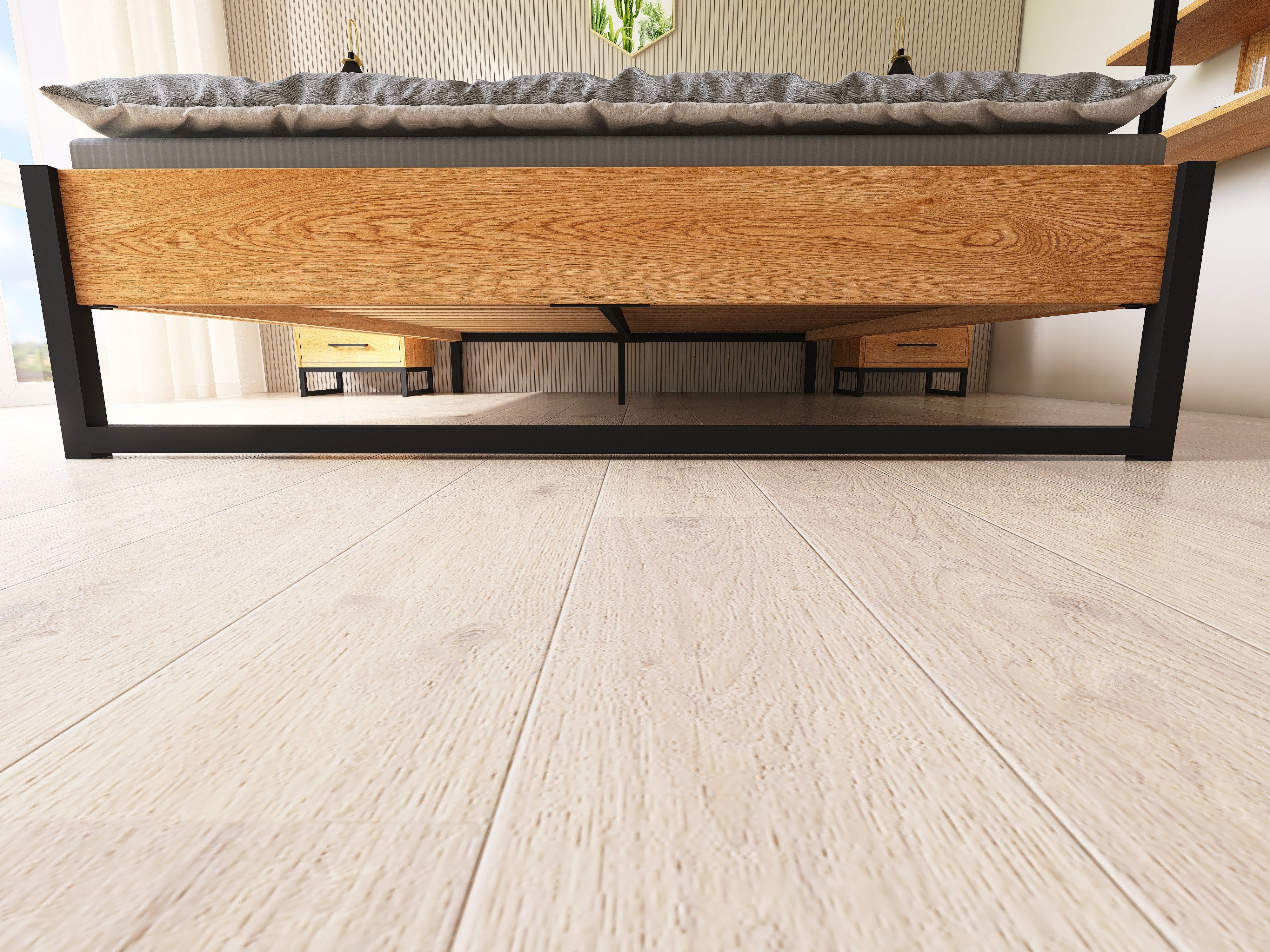 Front łóżka w stylu industrialnym